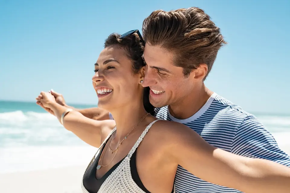 Couple enjoying the beach